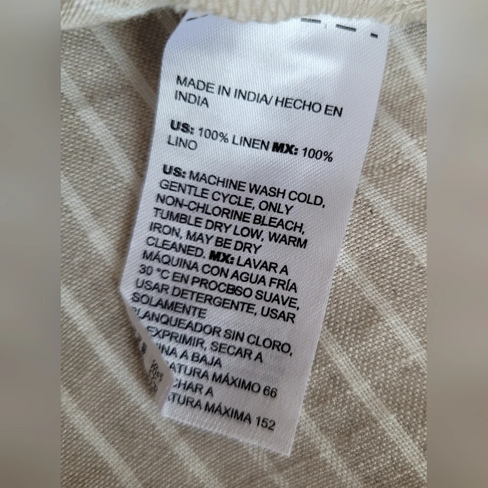 Chico's Women 100% Linen Wide-Leg Culotte Pants High Rise Oatmeal $109 12/Large - Picture 11 of 16